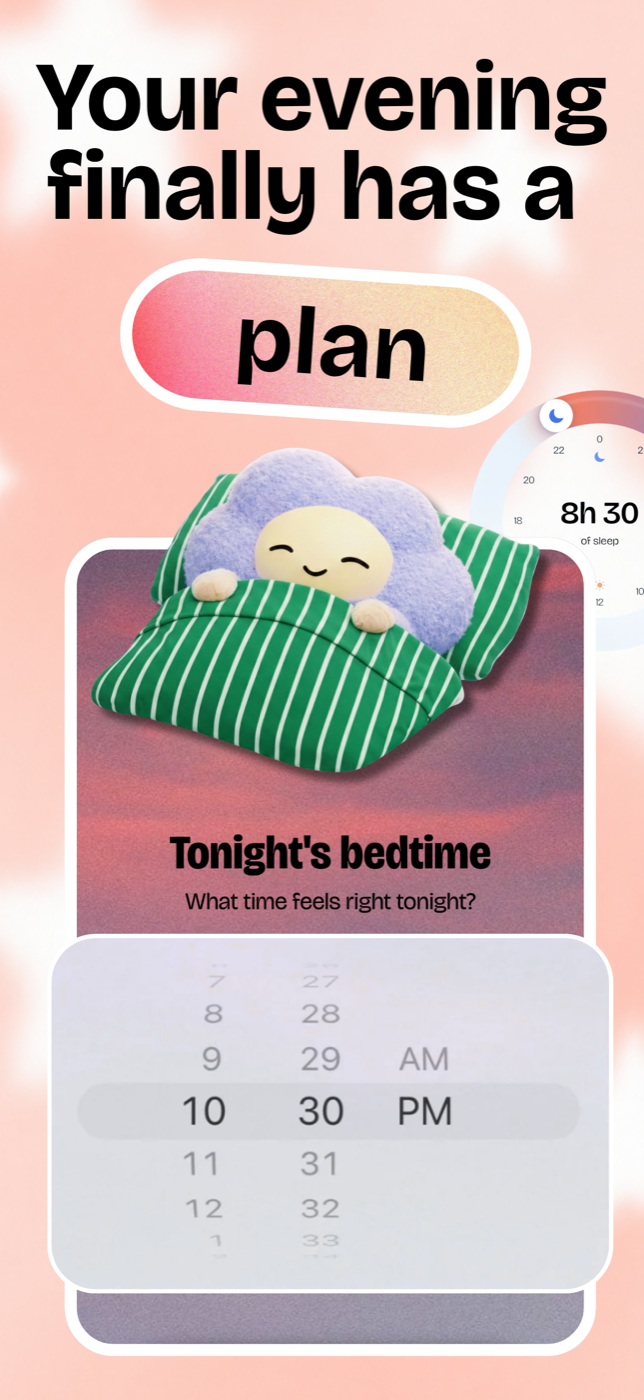 Cloody bedtime commitment with time picker